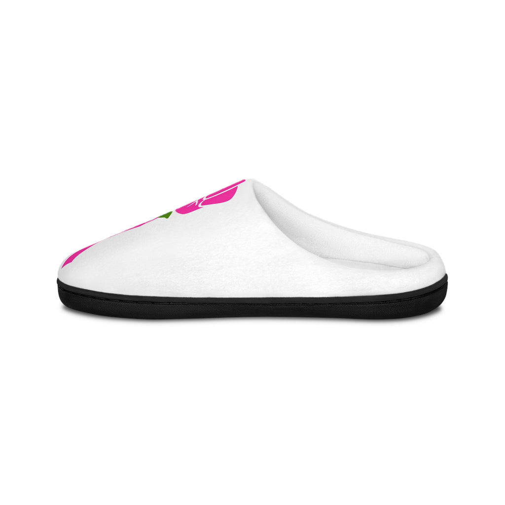 Pink Ribbon Rose Fist Women's Indoor Slippers | Breast Cancer Awareness