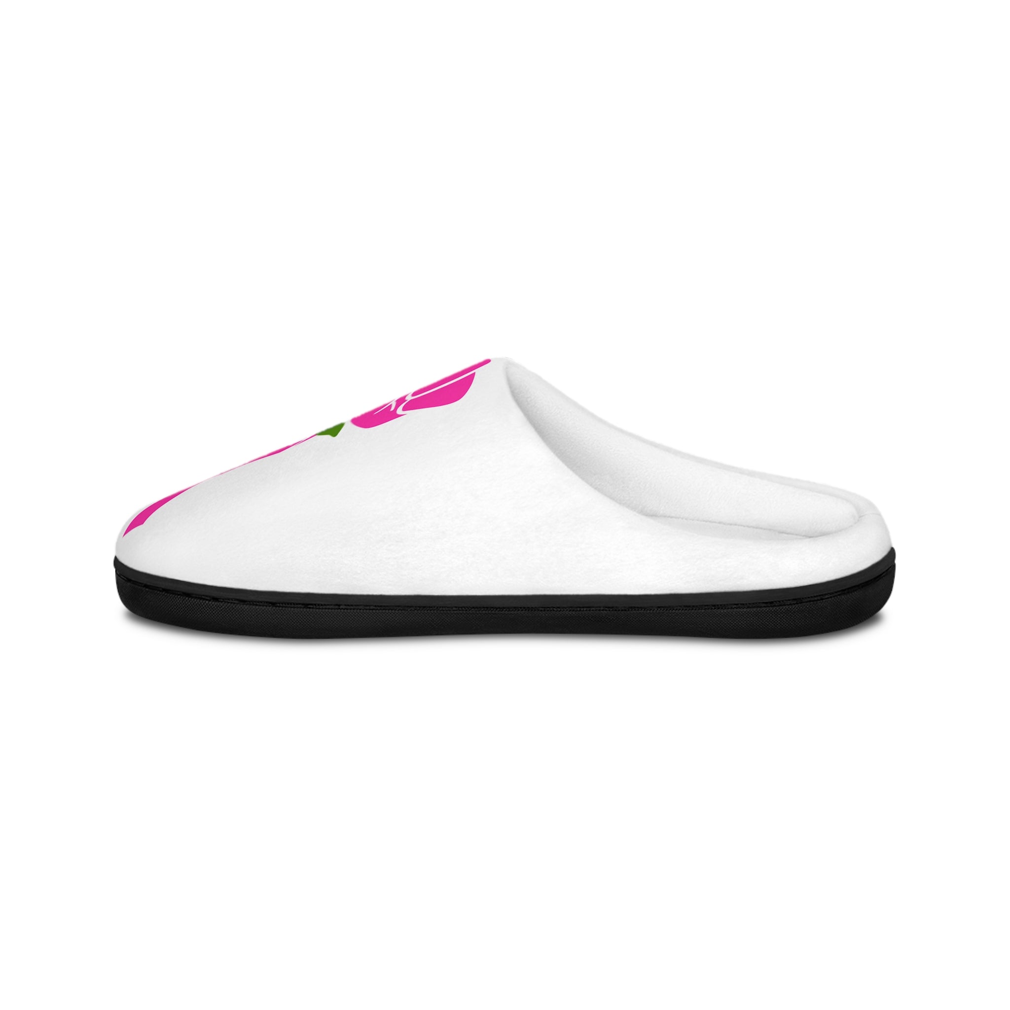 Pink Ribbon Rose Fist Women's Indoor Slippers | Breast Cancer Awareness