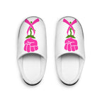 Pink Ribbon Rose Fist Women's Indoor Slippers | Breast Cancer Awareness