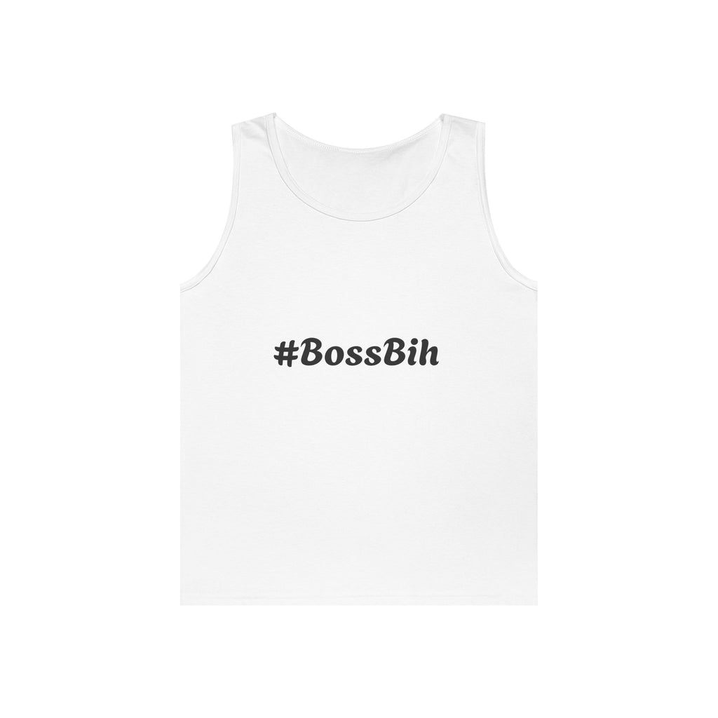 #BossBih Tank Top | Hashtag Script Text Tee, Feminine Empowerment