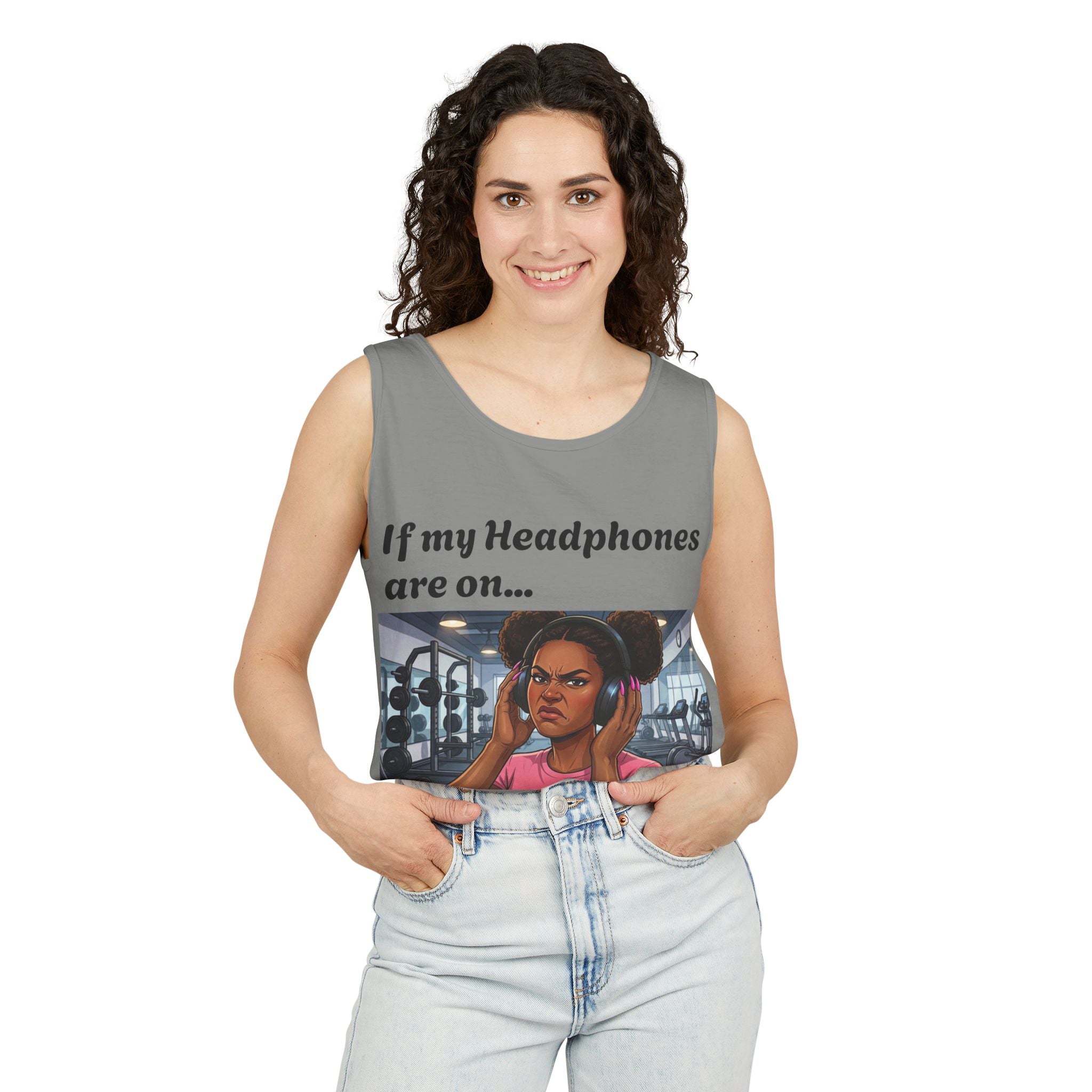 If Headphones on....Leave me Alone Fitness Tank Top