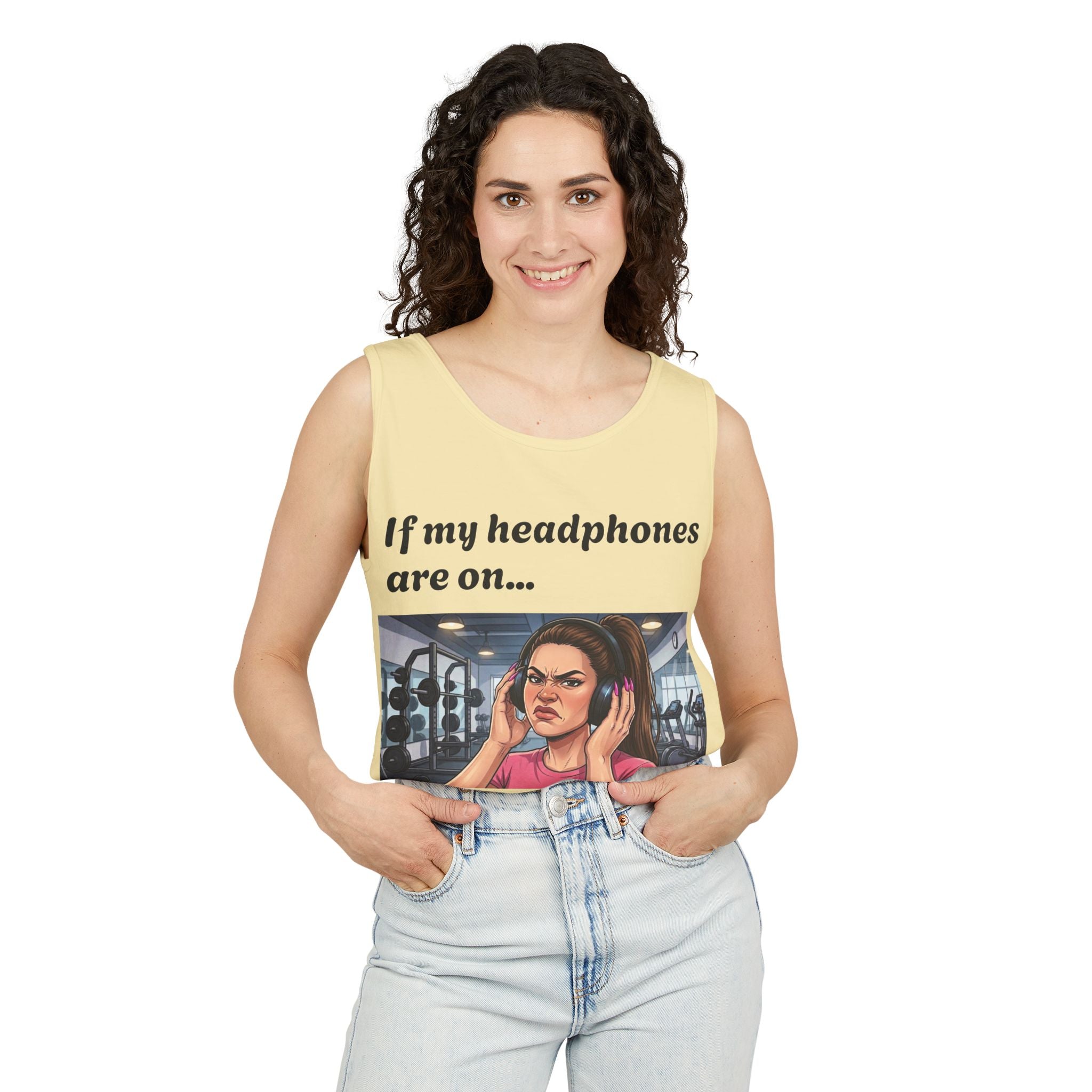If My Headphones Are On Leave Me Alone Tank Top | Gym Funny Graphic