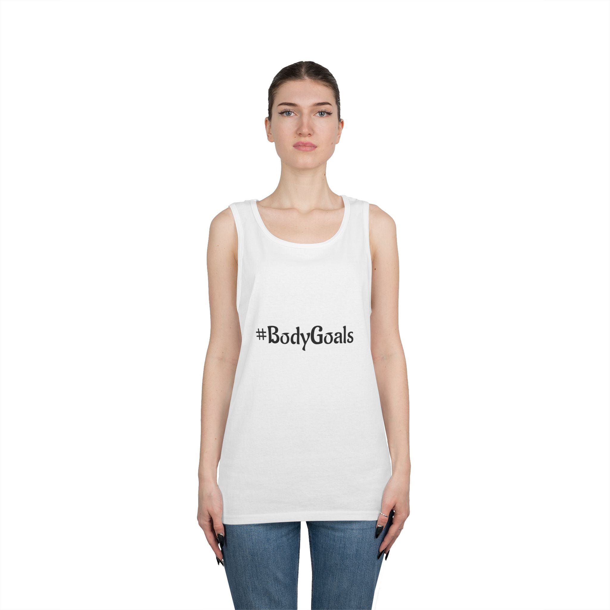 #BodyGoals Tank Top | Hashtag Fitness Funny Text Tee