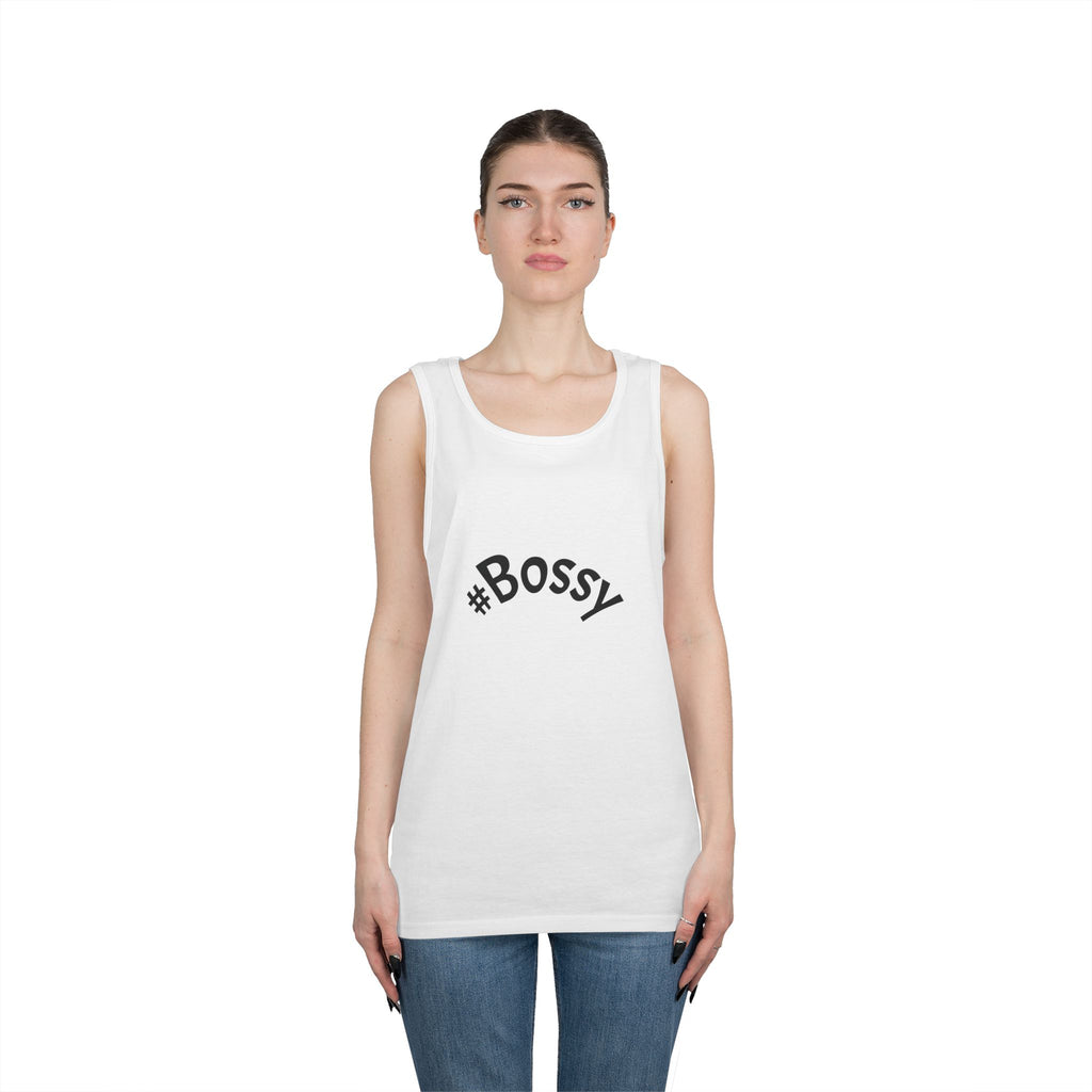 #Bossy script design Tank Top | Hashtag Bossy text top