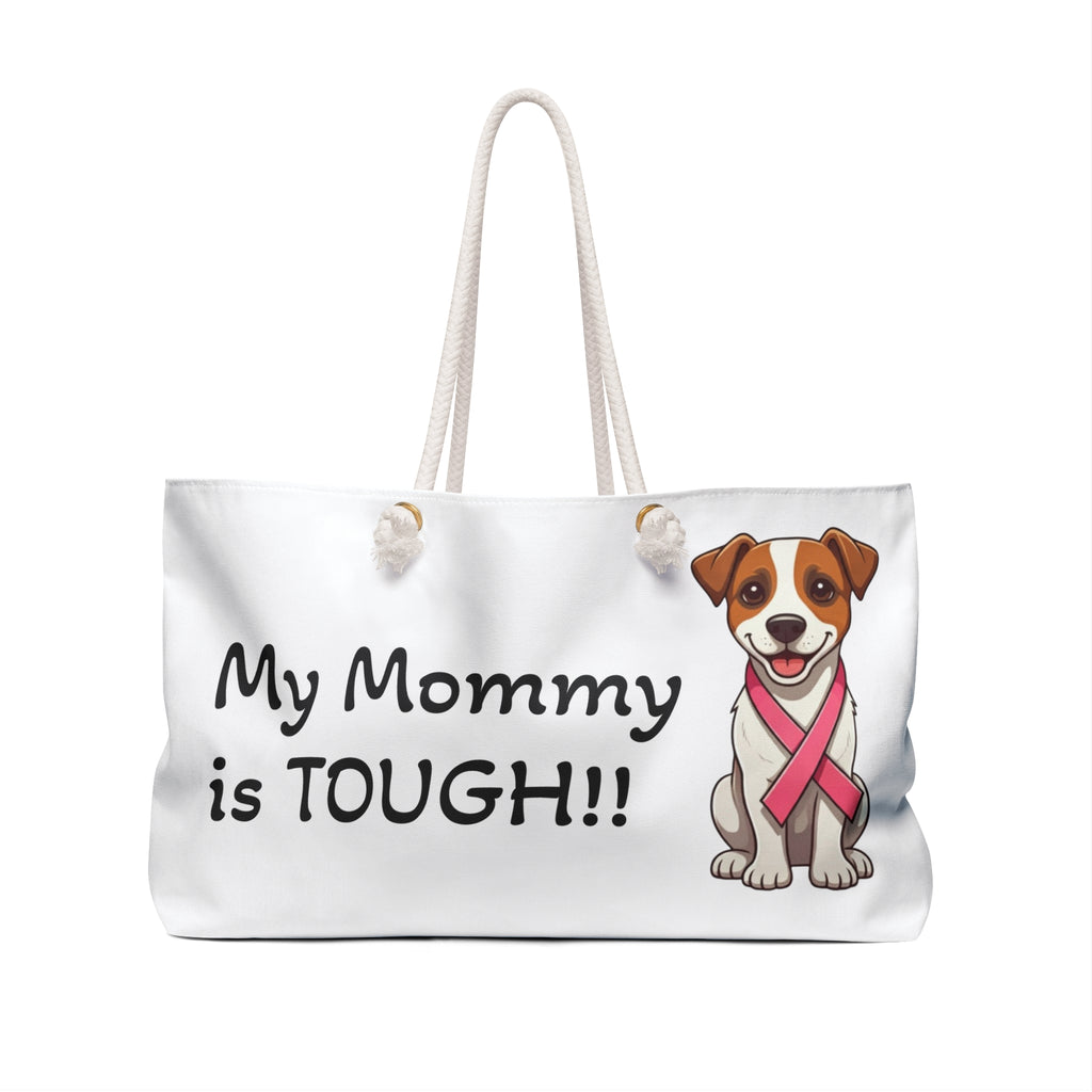 My Mommy is a Fighter Pink Ribbon Dog Weekender Bag | Breast Cancer Awareness