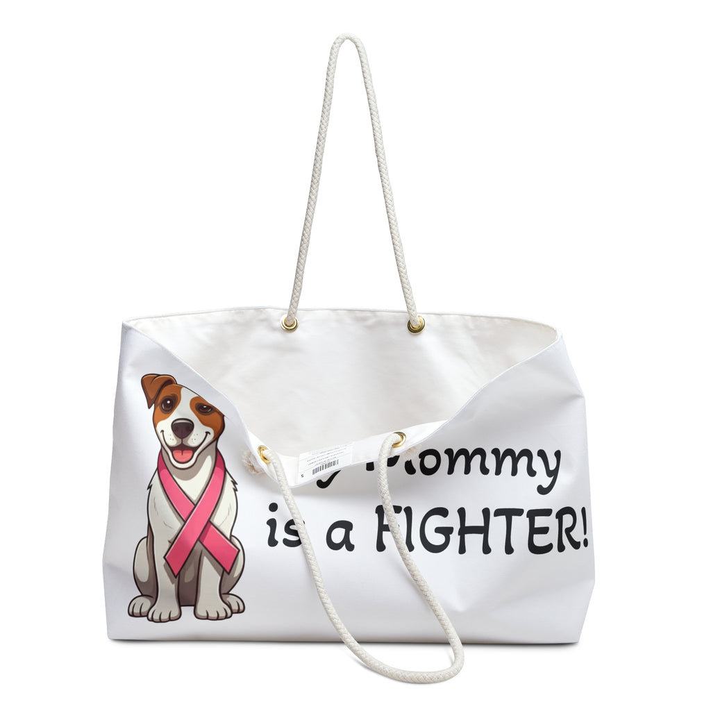 My Mommy is a Fighter Pink Ribbon Dog Weekender Bag | Breast Cancer Awareness