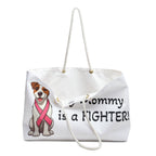 My Mommy is a Fighter Pink Ribbon Dog Weekender Bag | Breast Cancer Awareness