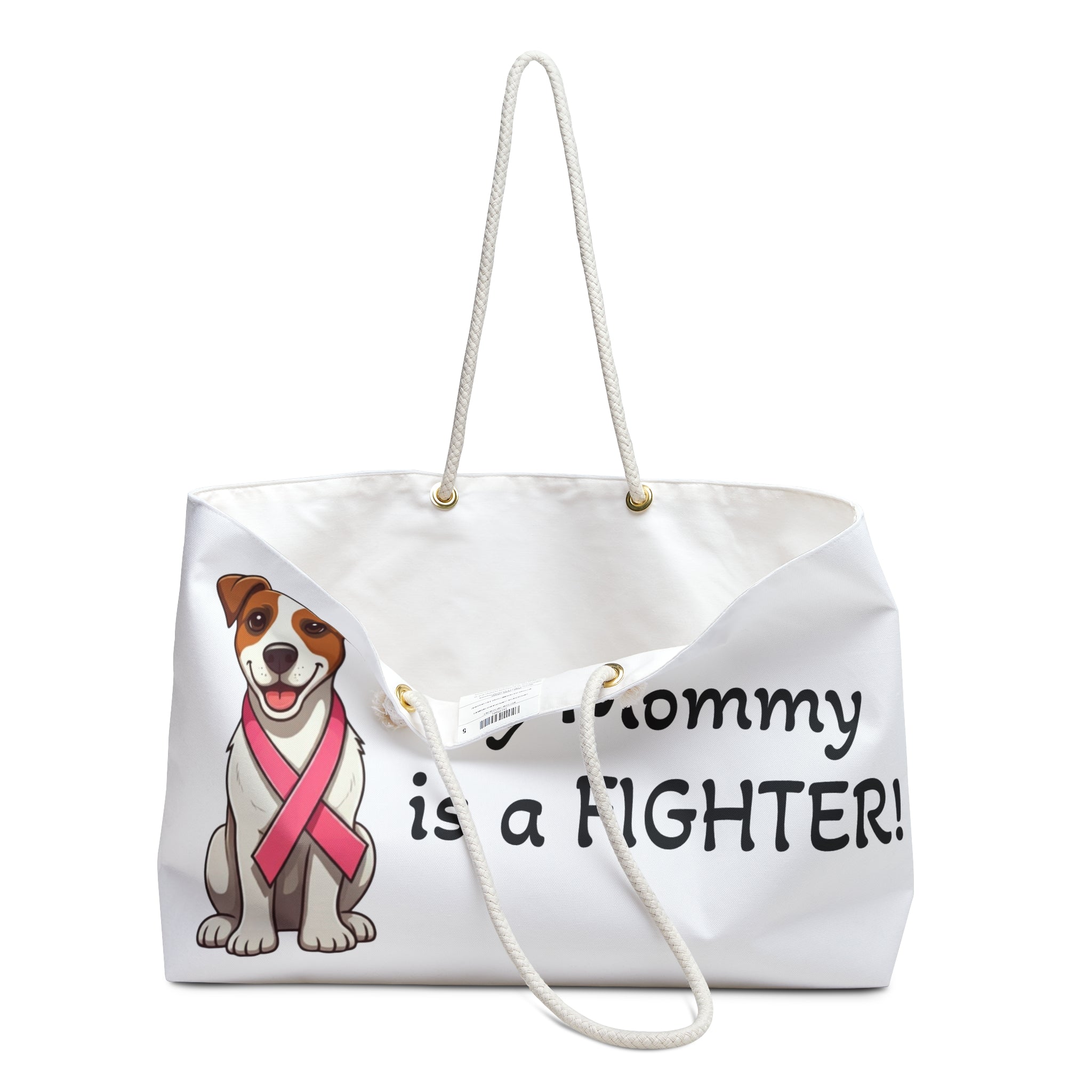 My Mommy is a Fighter Pink Ribbon Dog Weekender Bag | Breast Cancer Awareness