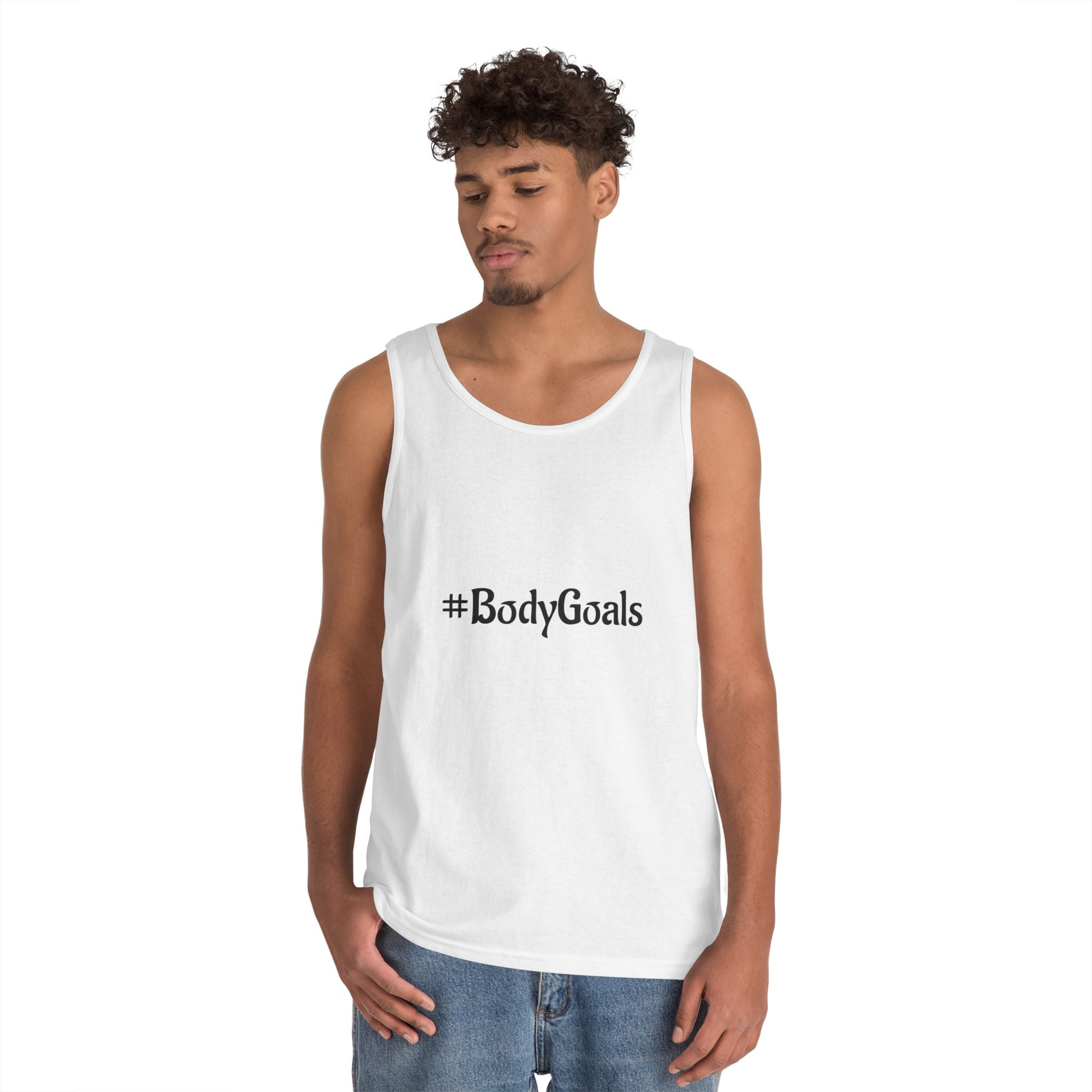#BodyGoals Tank Top | Hashtag Fitness Funny Text Tee