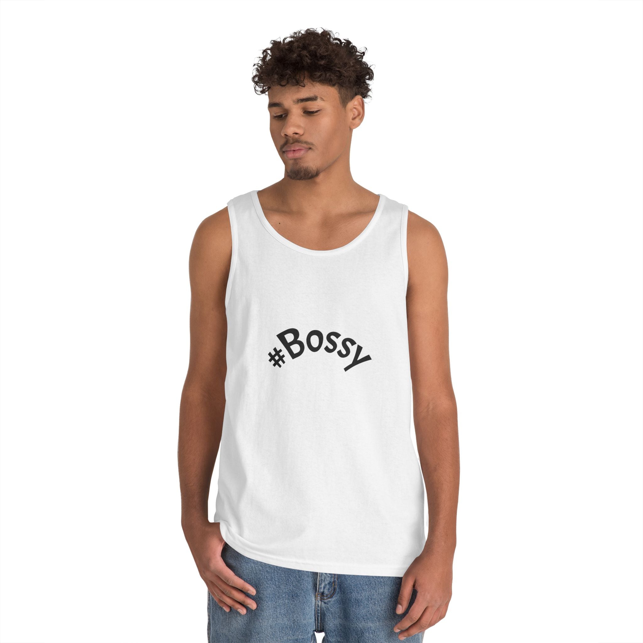 #Bossy script design Tank Top | Hashtag Bossy text top